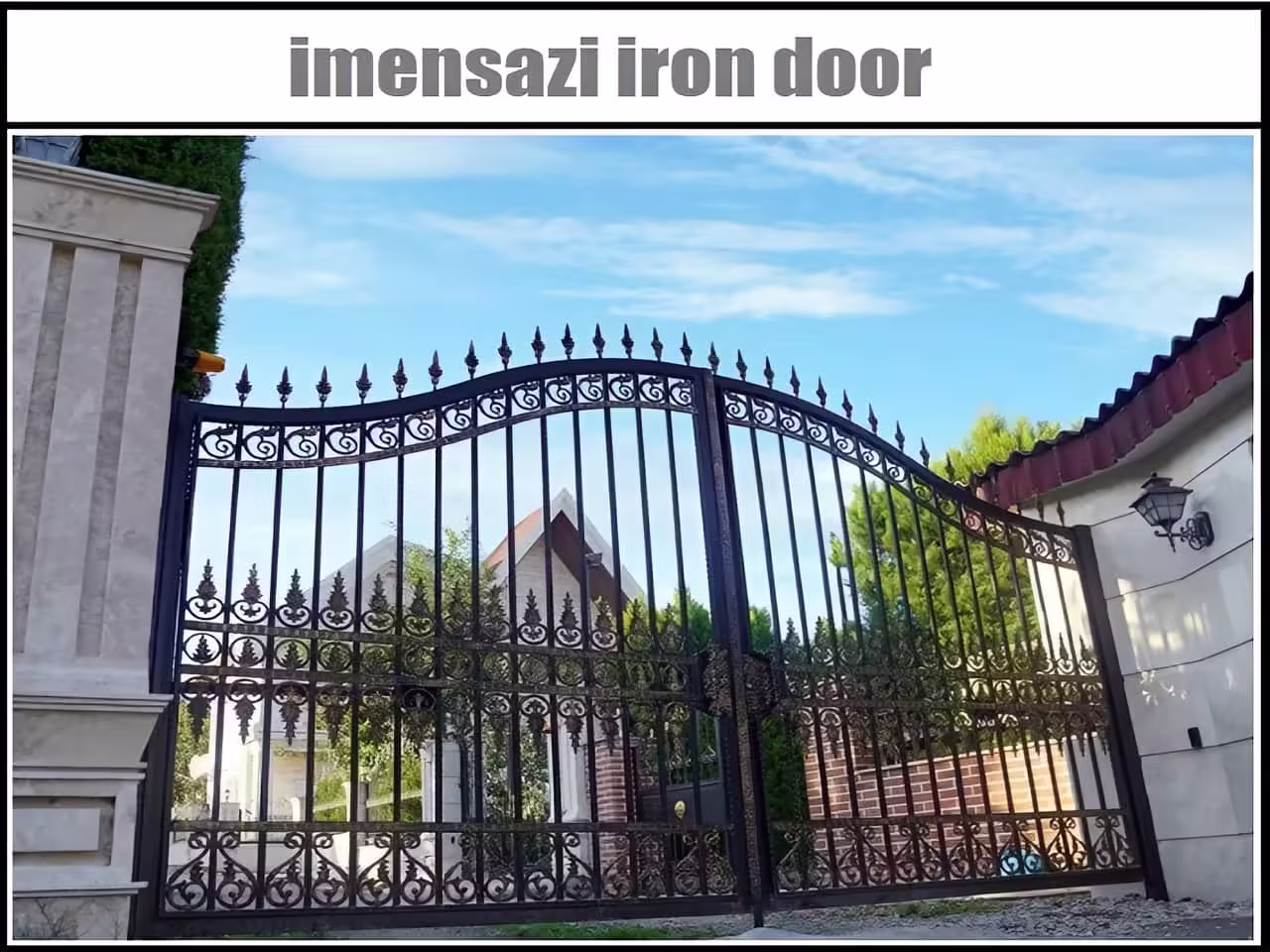 درب حیاط آهنی برای ساختمان و ویلای شیک