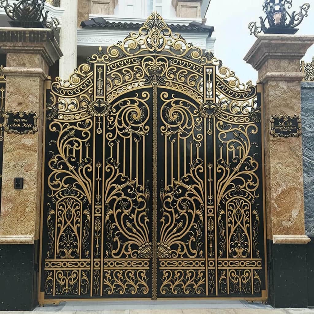 elysee-door-wrought-iron-cf درب فرفورژه پارکینگ با تزئینات فلزی