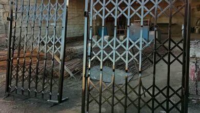 درب آکاردئونی حفاظ آپارتمان در یاسوج