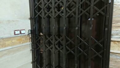 درب آکاردئونی حفاظ آپارتمان در اندیشه