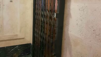 درب آکاردئونی حفاظ آپارتمان در محمدشهر
