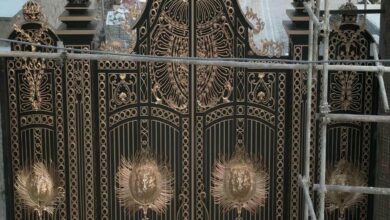درب حیاط ویلا مدل فلزی فرفورژه 5
