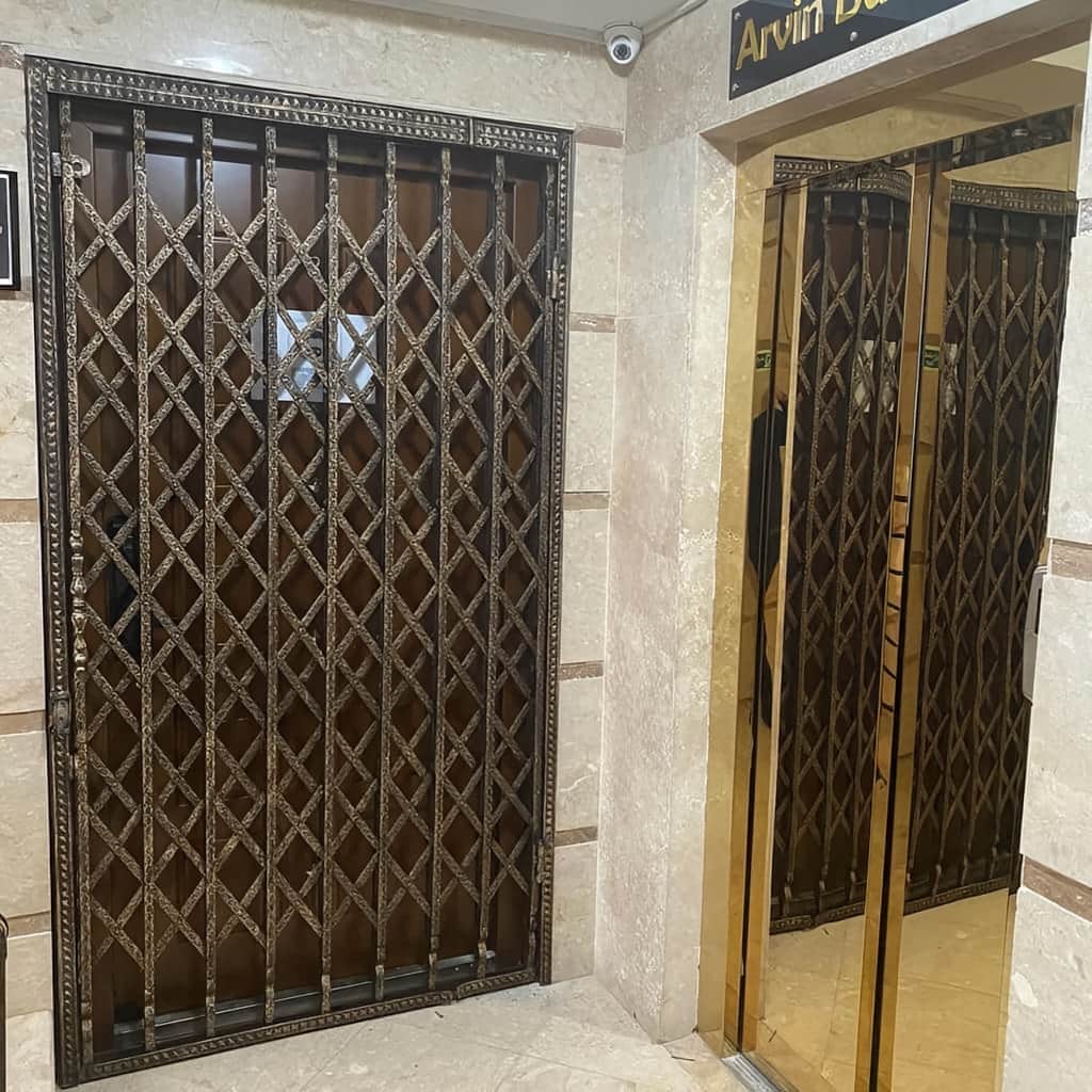 سفارش درب آکاردئونی پنج گل دوبل با رنگ سفارشی