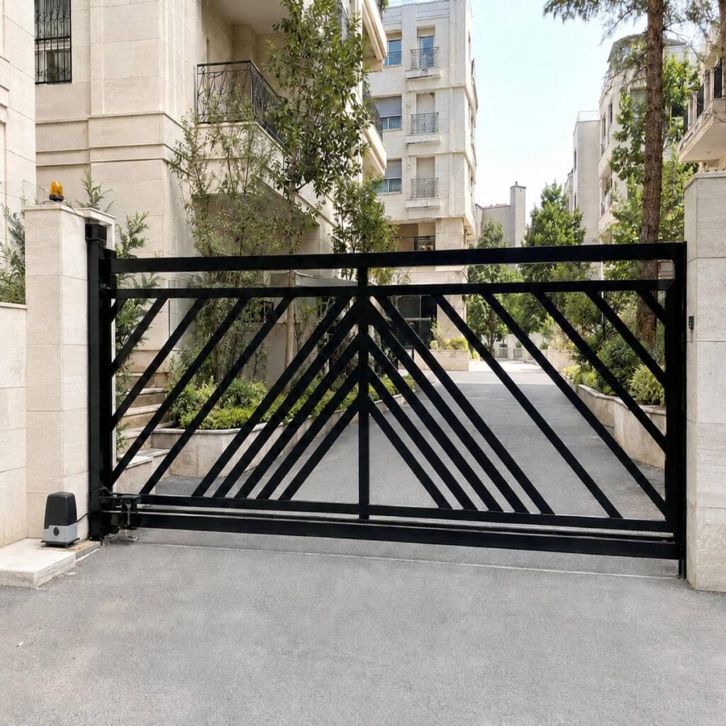 ساخت درب اتوماتیک ریلی حیاط سفارشی