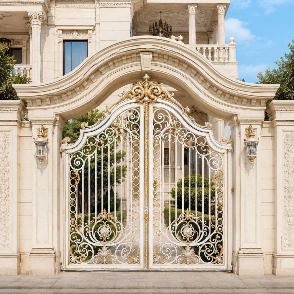 سفارش درب ویلایی سفید طلایی تمام ورق