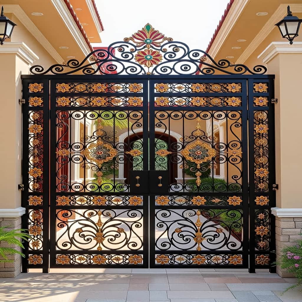 ساخت درب حیاط CNC پنل مشبک با کلاف تقویتی