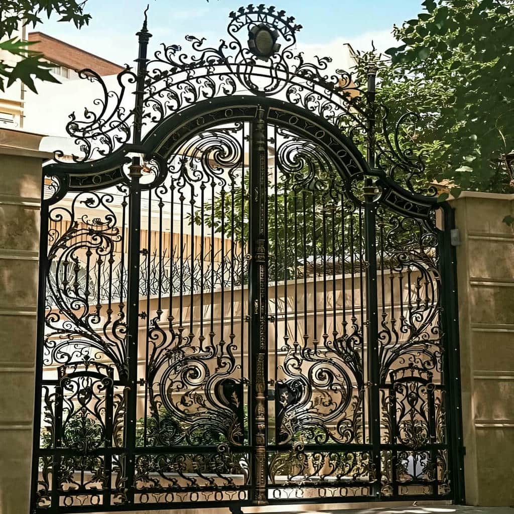 درب پارکینگ شاسی فلزی تقویت شده دو لنگه
