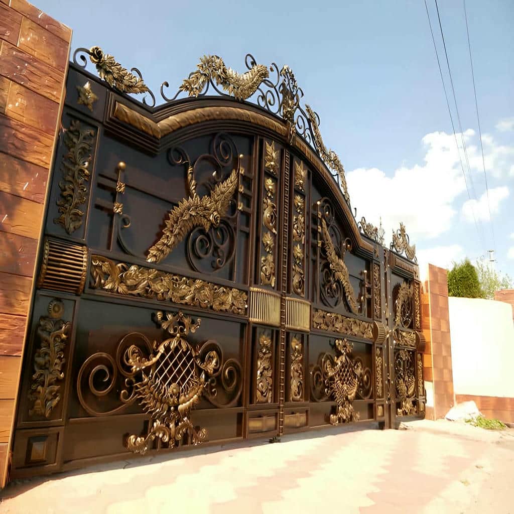 درب ویلایی CNC پنل مشبک طرح هندسی
