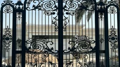 6 نمونه درب پارکینگ لولایی ستون دار