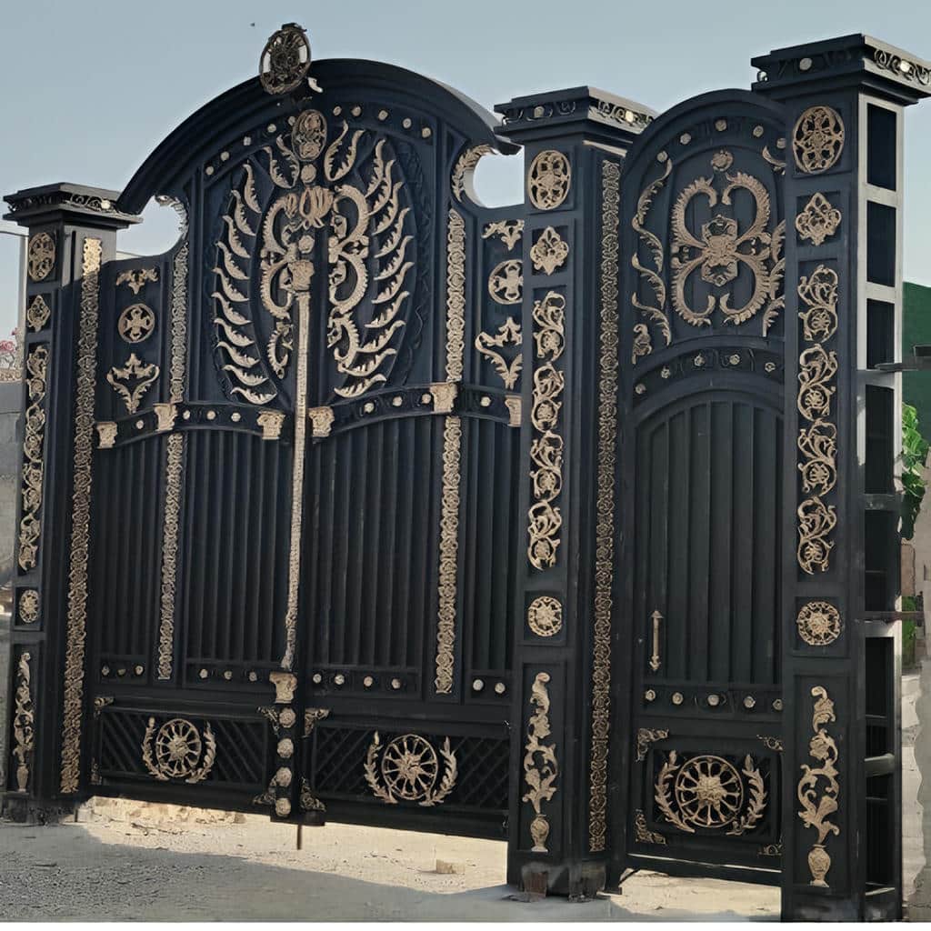 درب دو لنگه عریض پارکینگ با ورق یکپارچه