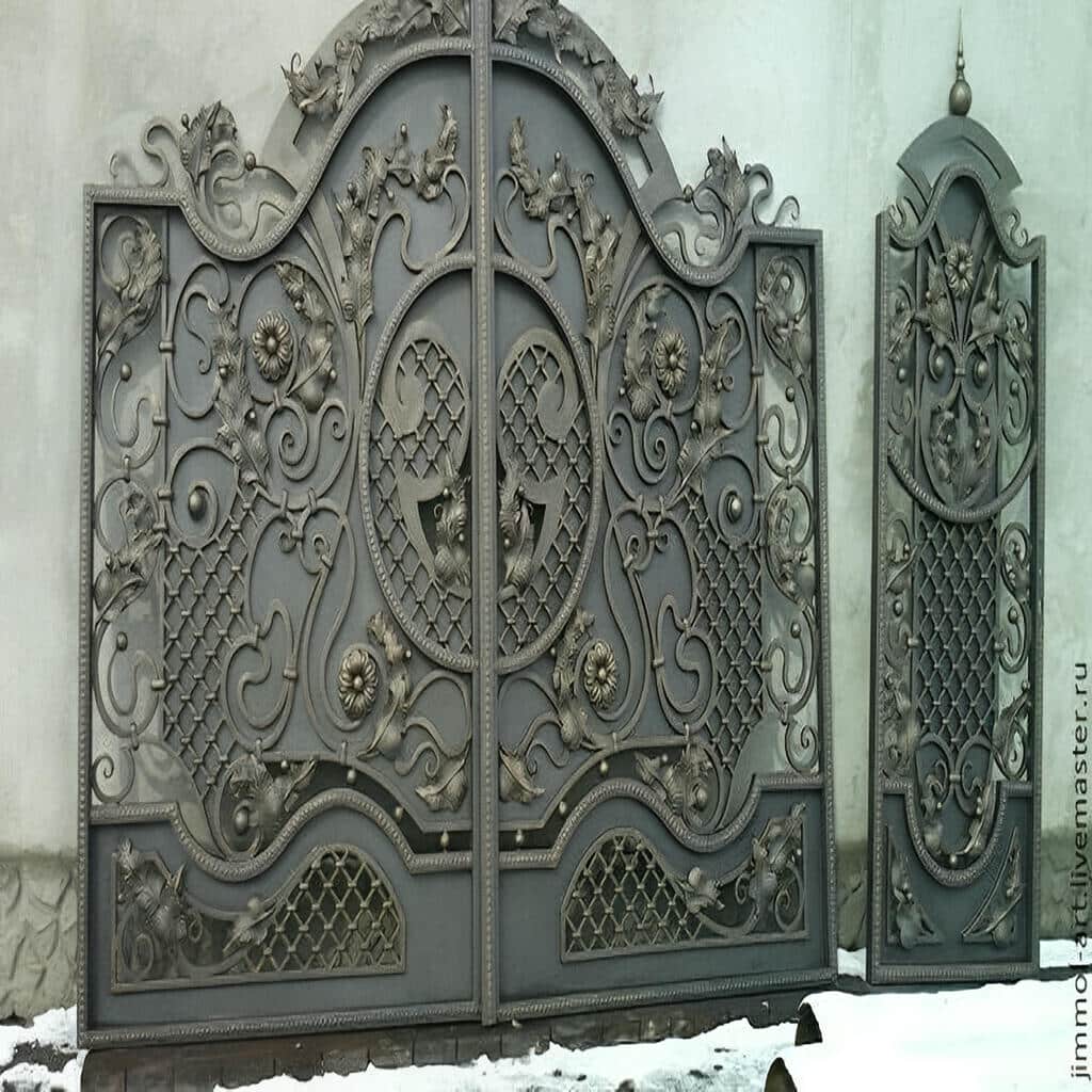 درب حیاط طاق دار مدرن با طاق کم خیز
