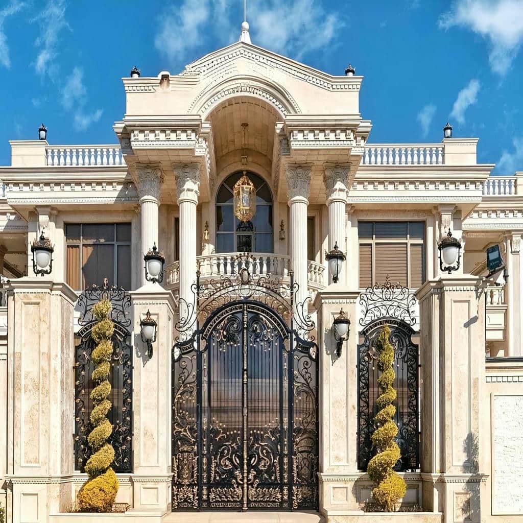 مدل مدرن درب حیاط ویلایی قوسی کم خیز