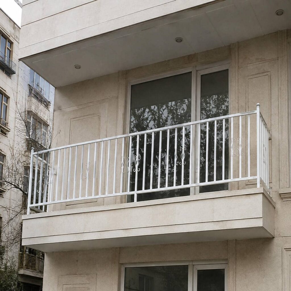 نرده کلاسیک بالکن با طراحی فلزی کلاسیک