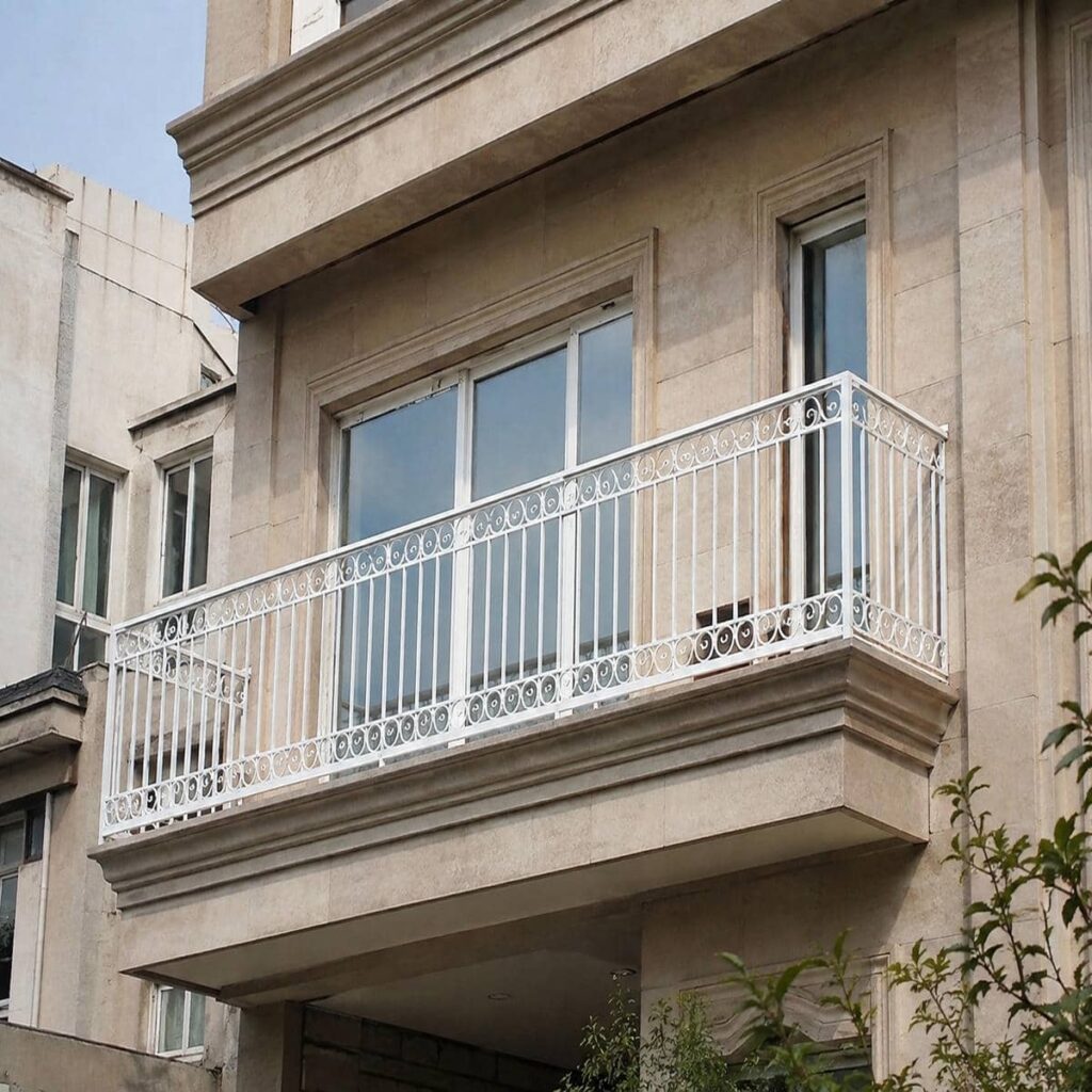 نرده پله کلاسیک چوبی با طراحی داخلی