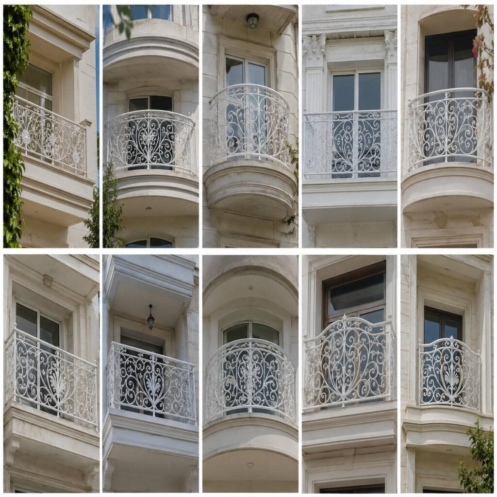نرده تراس فلزی برای ساختمان مسکونی با طراحی مقاوم