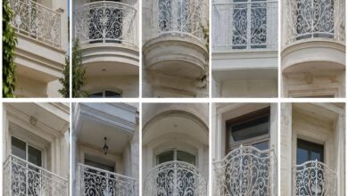 نرده تراس فلزی برای ساختمان مسکونی با طراحی مقاوم